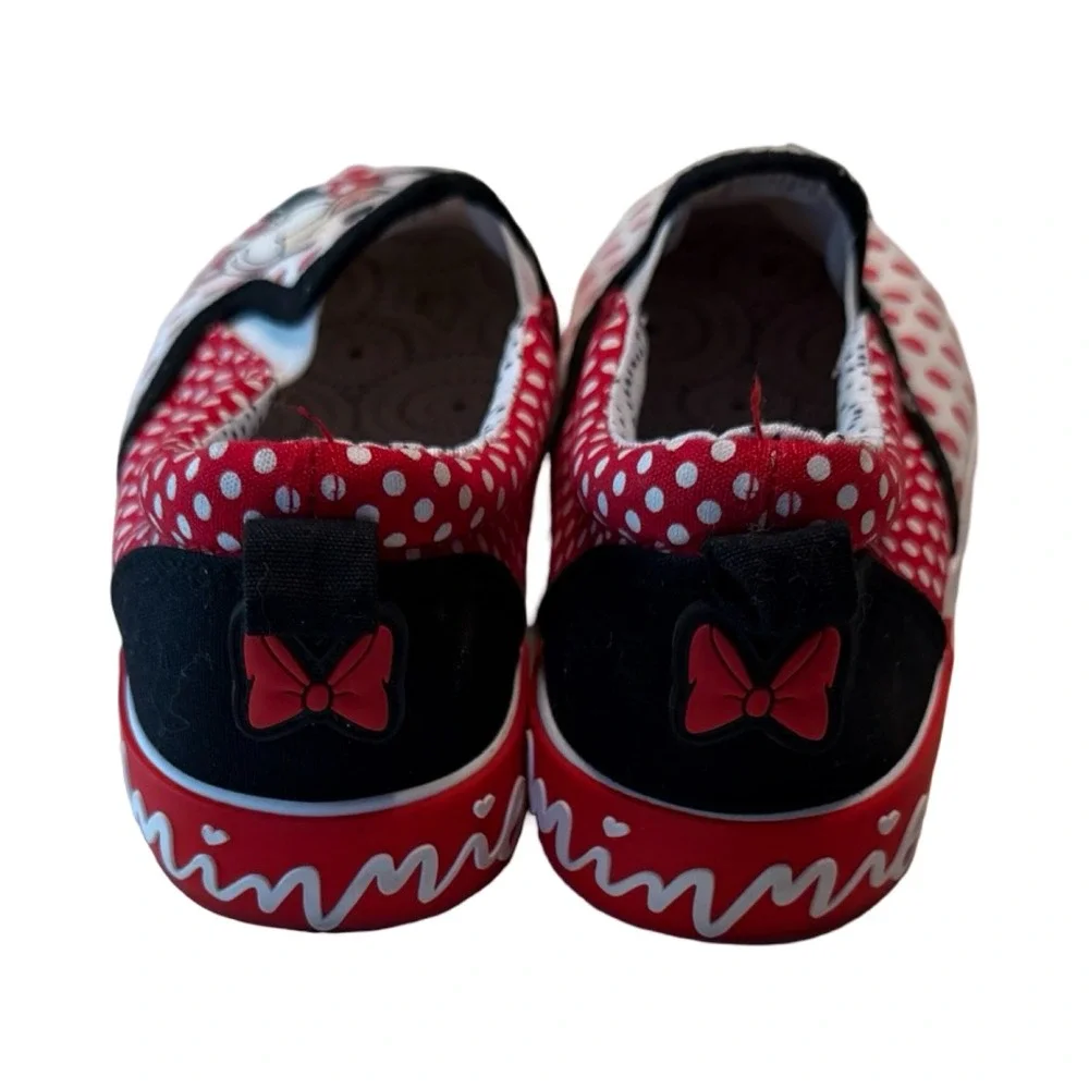 Ground Up Disney Minnie Mouse Polka Dot Slip‎ On Sneakers Kids Size 4 Red White